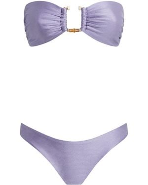 Zimmermann Bamboo-Trim Indra Bikini - Purple