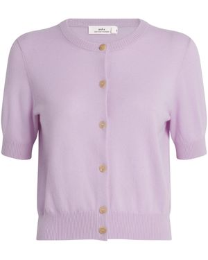 arch4 Cashmere Stanley Cropped Cardigan - Purple