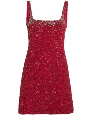 Rachel Gilbert Beaded Kaity Mini Dress - Red