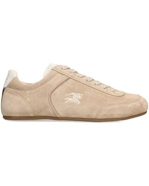 Burberry Leather Knight Low-Top Sneakers - Natural