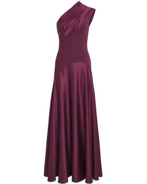 Solace London One-Shoulder Satin Gabriela Gown - Purple
