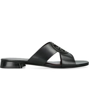 Tory Burch Leather Miller Sandals - Black
