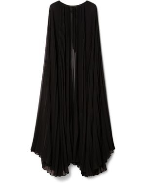 Marina Rinaldi Georgette Plissé Cape - Black