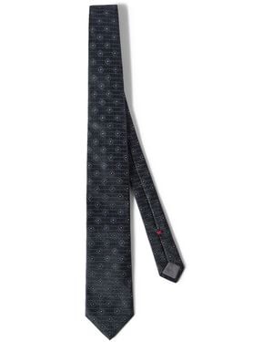 Brunello Cucinelli Silk Geometric Tie - Blue