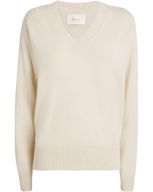 Harrods Gobi Desert Cashmere V-Neck Jumper - White