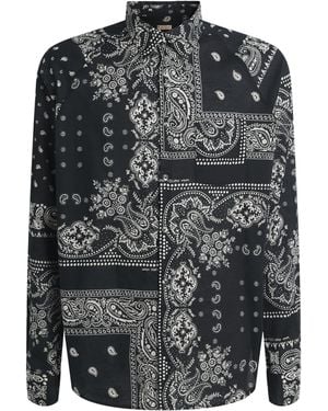 Kapital Cotton Paisley Bandana Patchwork Shirt - Grey