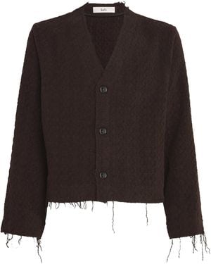 Séfr Distressed Cable-Knit Zola Cardigan - Black