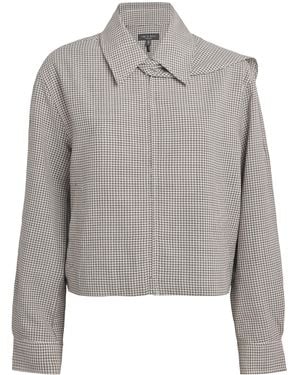 Rag & Bone Wool Plaid Krista Bomber Jacket - Grey