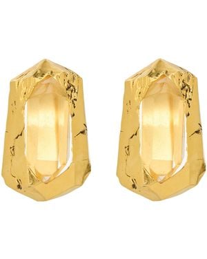Saint Laurent Crystal Clip-On Earrings - Metallic