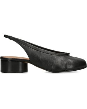 Maison Margiela Leather Tabi Ballerina Slingback Court Shoes 30 - Black