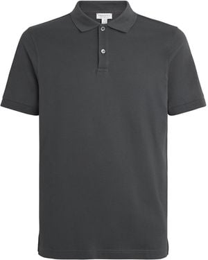 Sunspel Supima Cotton Polo Shirt - Black