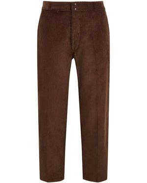 Ami Paris Cotton Corduroy Straight Pants - Brown