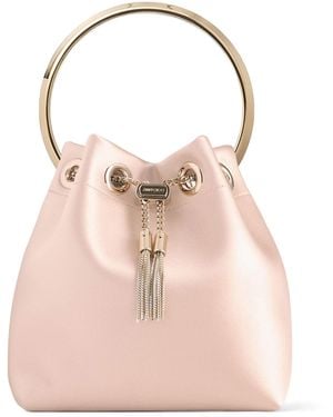 Jimmy Choo Bon Bon Satin Top-Handle Bag - Pink
