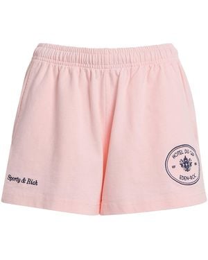 Sporty & Rich X Hotel Du Cap-Eden-Roc Cotton Disco Shorts - Pink