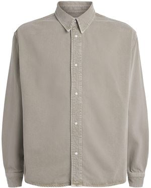 FRAME Cotton-Blend Overshirt - Grey
