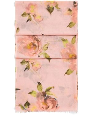 Harrods Wool Midnight Rose Scarf - Pink