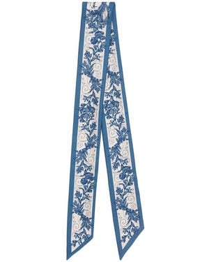 Harrods Silk Menagerie Print Scarf - Blue