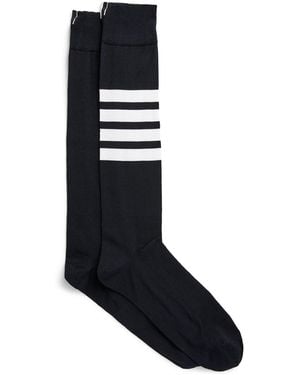 Thom Browne Cotton-Blend 4-Bar Over-The-Calf Socks - Black