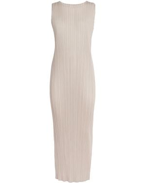 Pleats Please Issey Miyake New Colourful Basics Maxi Dress - White