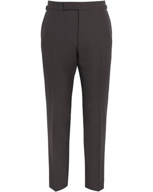 Tom Ford Wool-Mohair Tailored Trousers - Grey
