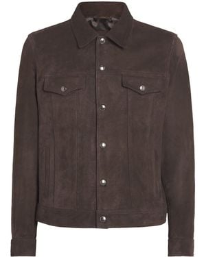 7 For All Mankind Suede Trucker Jacket - Brown