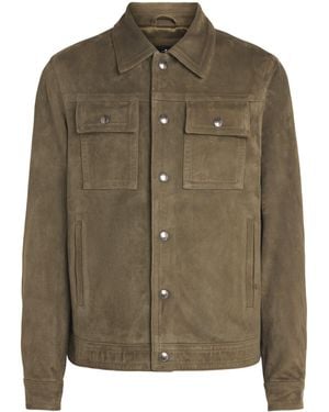 7 For All Mankind Suede Trucker Jacket - Green