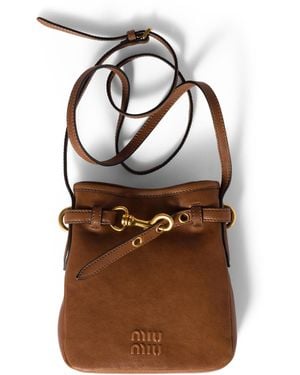 Miu Miu Nappa Leather Pouch - Brown