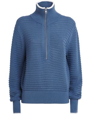 Varley Cotton Morwenna Half-Zip Sweater - Blue