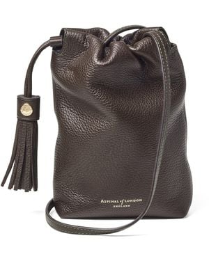 Aspinal of London Leather Hudson Cross-Body Pouch Bag - Black