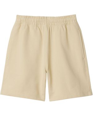 Burberry Cotton Check Label Shorts - Natural