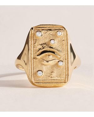 Azlee And Diamond Guardian Relic Signet Ring - Natural