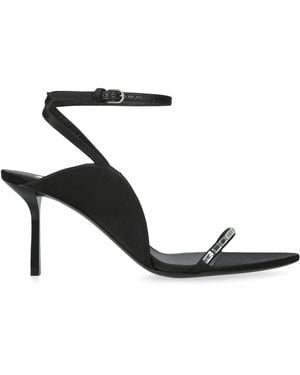 Victoria Beckham Leather Embellished Eliza Heeled Sandals 75 - Black