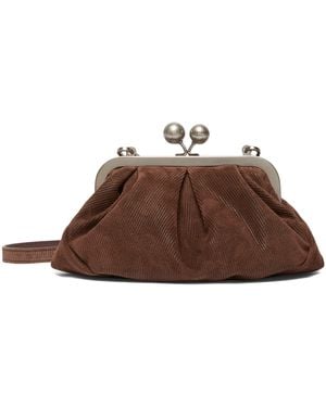 Weekend by Maxmara Small Suede Pasticcino Clutch Bag - Brown