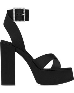 Saint Laurent Bianca Platform Sandals 125 - Black