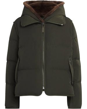 Yves Salomon Down-Mink Technical Puffer Jacket - Green