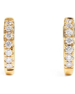 Harrods And Diamond Huggie Earrings - Metallic