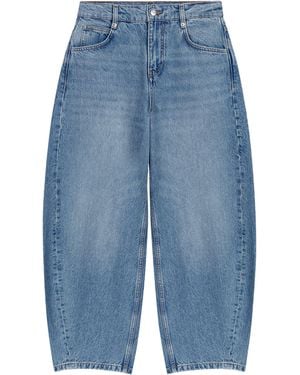 Maje Cropped Barrel Jeans - Blue