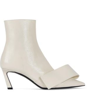 Givenchy Leather Twisted Ribbon Ankle Boots 65 - White