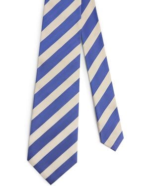 dunhill Mulberry Silk Stripe Tie - Blue