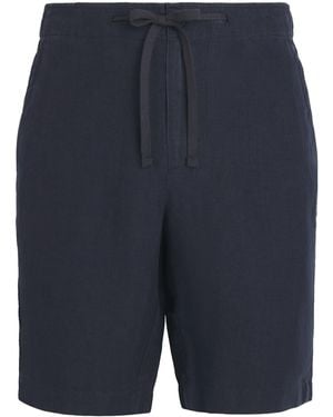 Vince Linen Drawstring Shorts - Blue