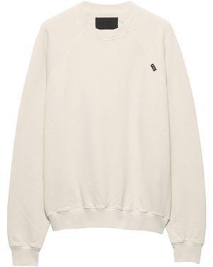 Prada Cotton Logo Tab Sweatshirt - White