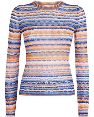 Ulla Johnson Pointelle Stripe Lunaire Jumper - Blue