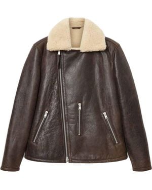 AllSaints Leather Xylon Biker Jacket - Brown