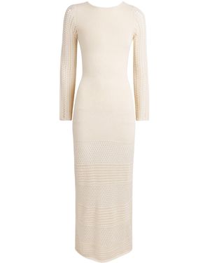 Escvdo Cotton Crochet Ceremonia Maxi Dress - Natural