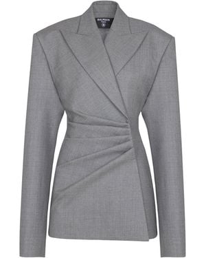 Balmain Wool Jacket Dress - Grey