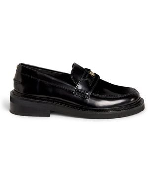 Maje Leather Penny Loafers - Black