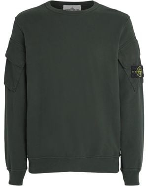 Stone Island Organic Cotton Utility-Pocket Sweatshirt - Green