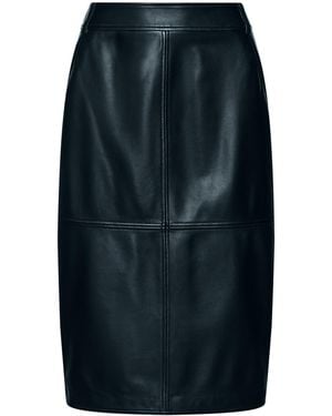 Marella Leather Panelled Skirt - Blue