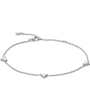 Monica Vinader Sterling Heart Station Chain Bracelet - White