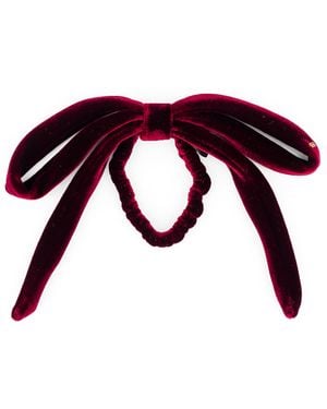 Alexandre De Paris Velvet Timeless Lucie Bow Hairband - Purple
